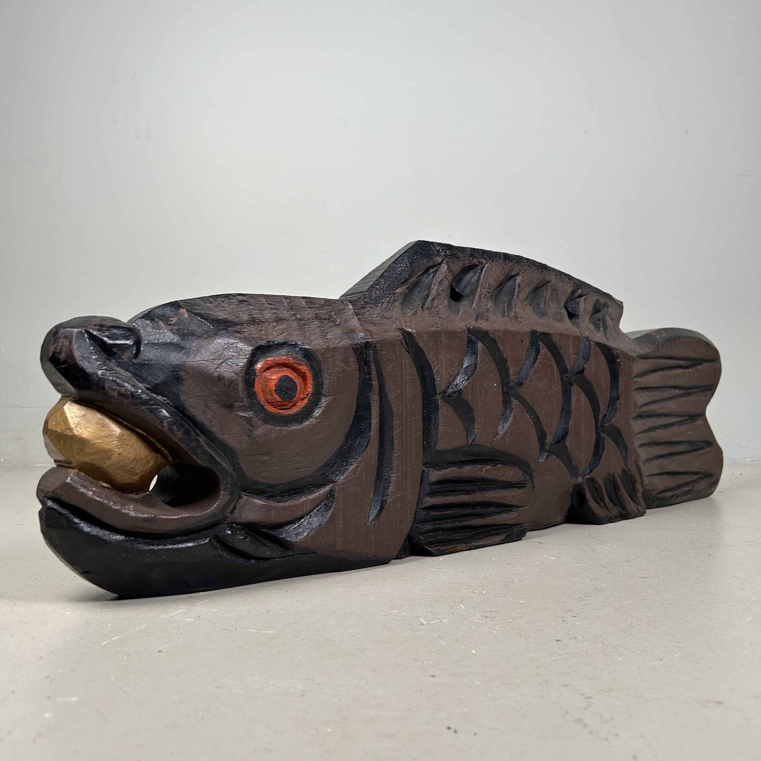Mokugyo 木魚, Boeddhistische Houten Vis, Taishō-periode, Japan.