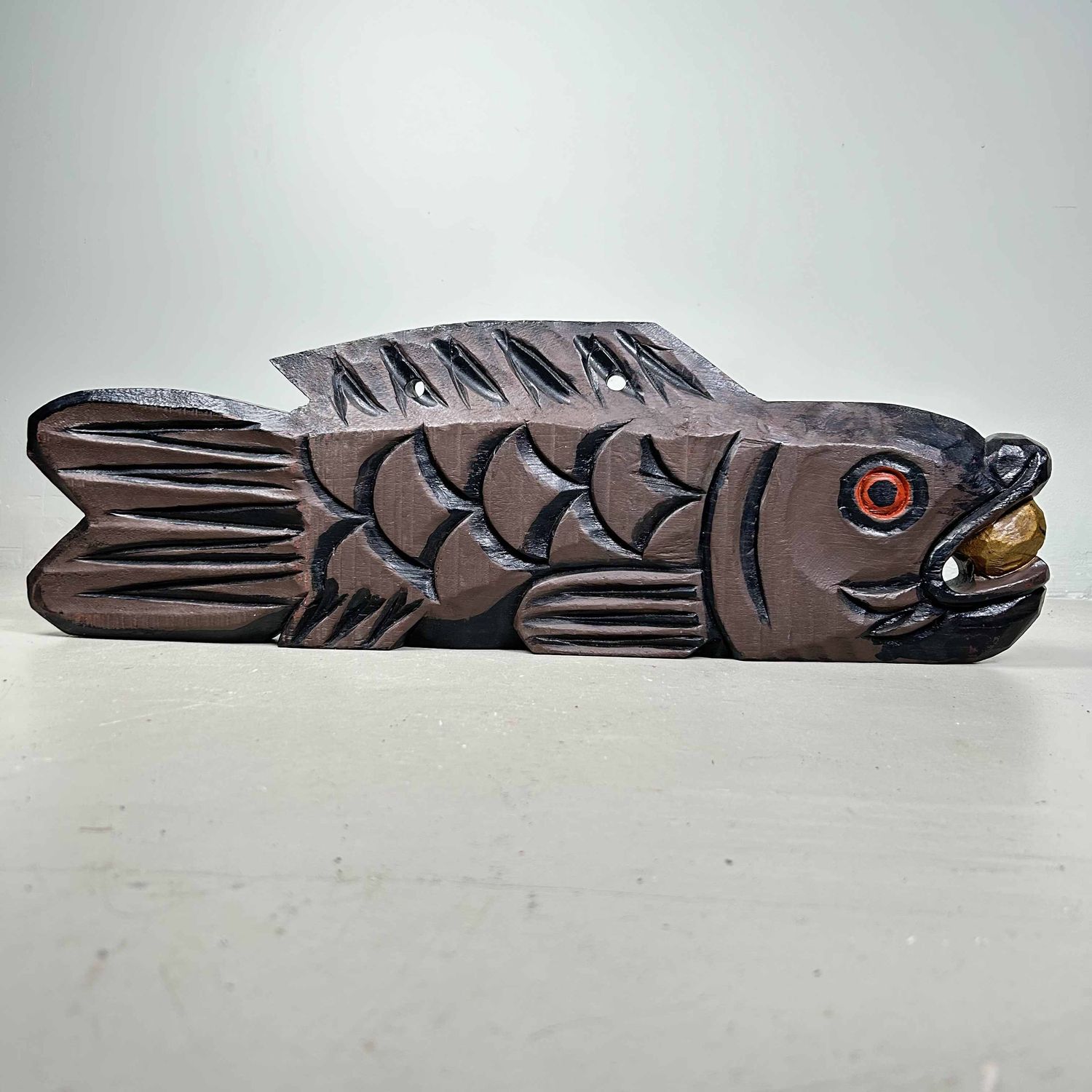 Mokugyo 木魚, Boeddhistische Houten Vis, Taishō-periode, Japan.