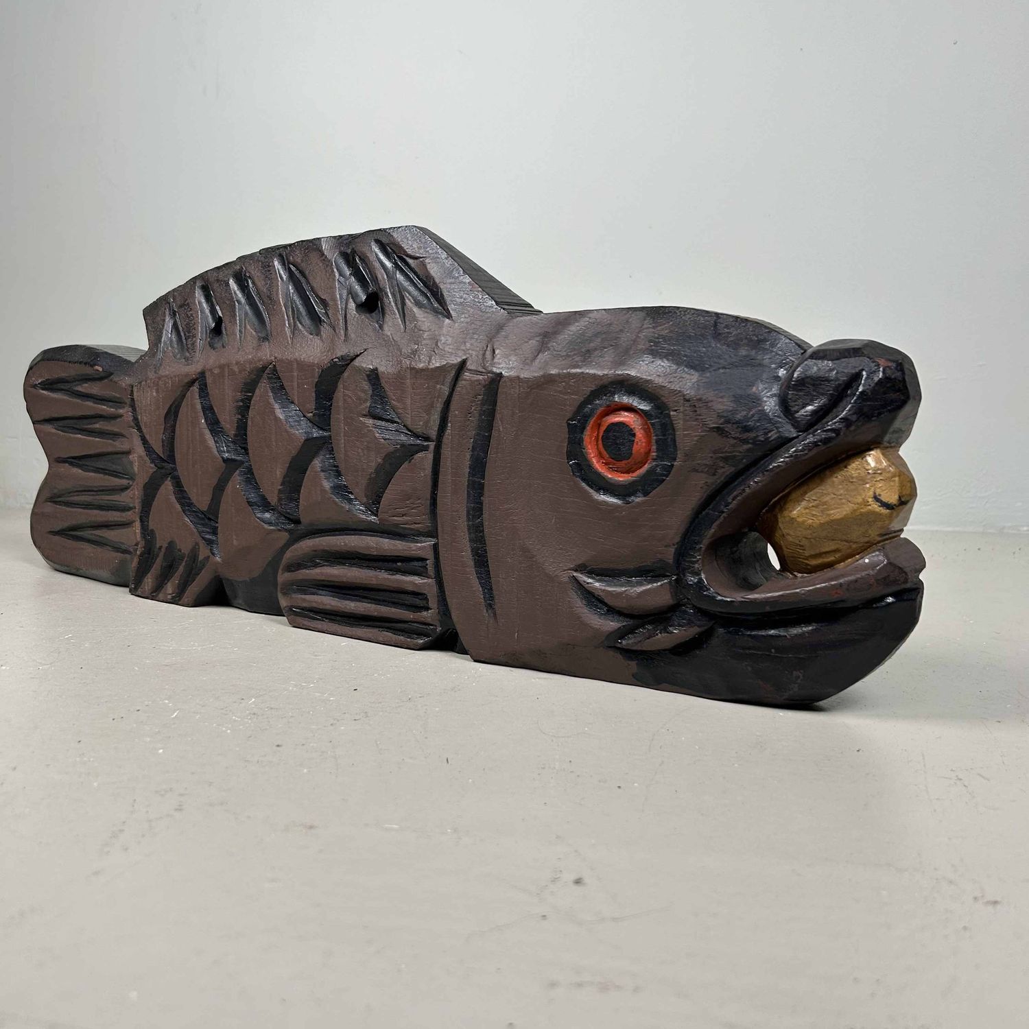 Mokugyo 木魚, Boeddhistische Houten Vis, Taishō-periode, Japan.