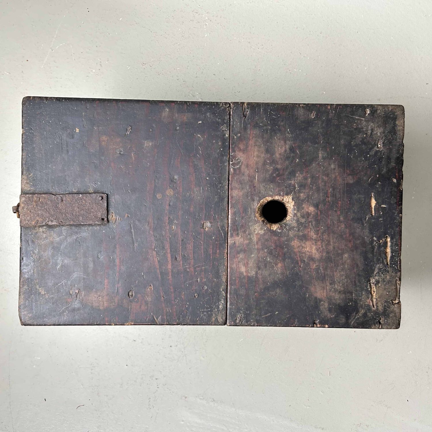 Antique Wooden Zenibako Temple Offering Box, Meiji Period, Japan.