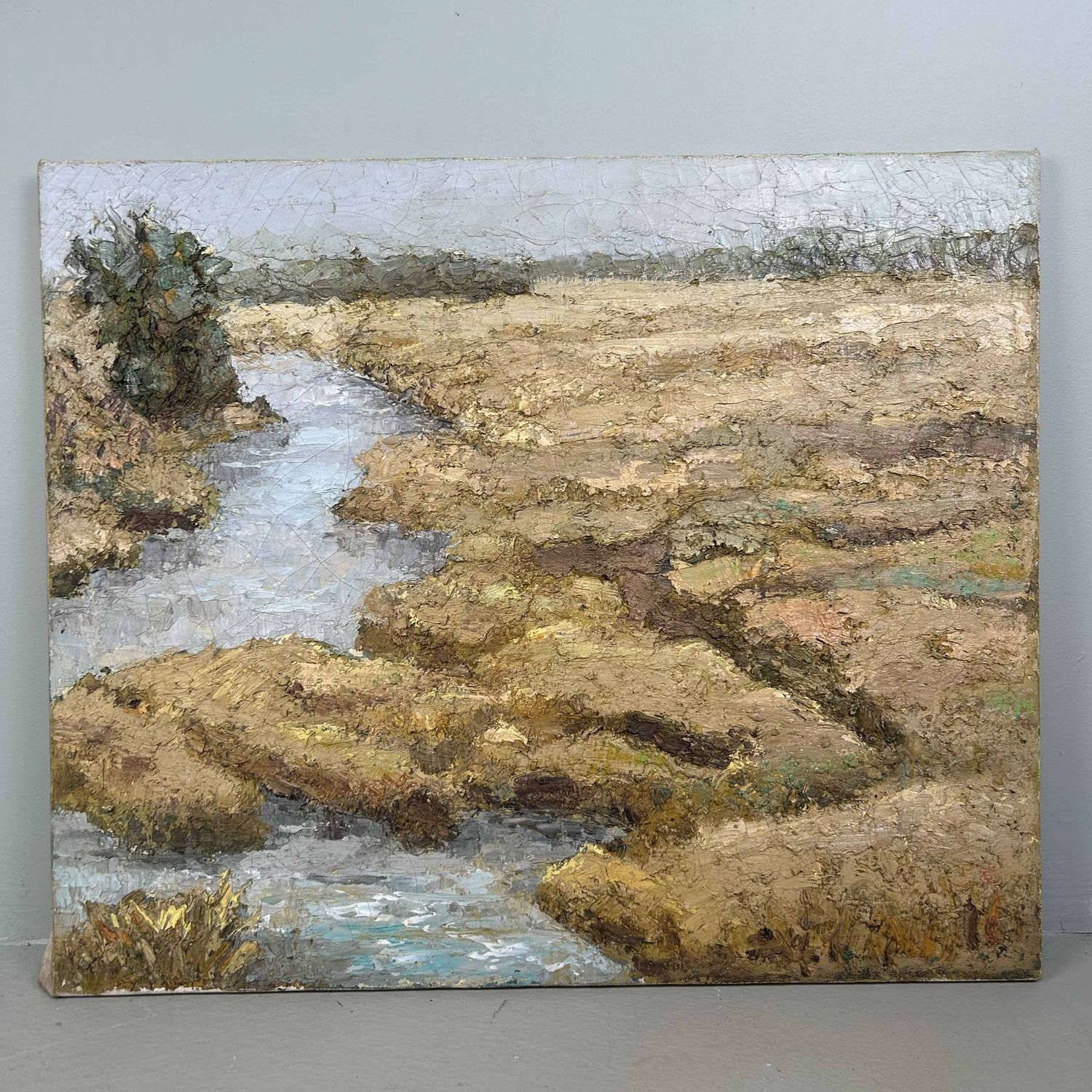 Oil on Canvas, 'Riverbed Tawawe', Shōwa Period, Japan. Oil on Canvas, 'Riverbed Tawawe', Shōwa Period, Japan.