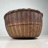 Japanese Hand Woven Bamboo Basket, Shōwa Era.