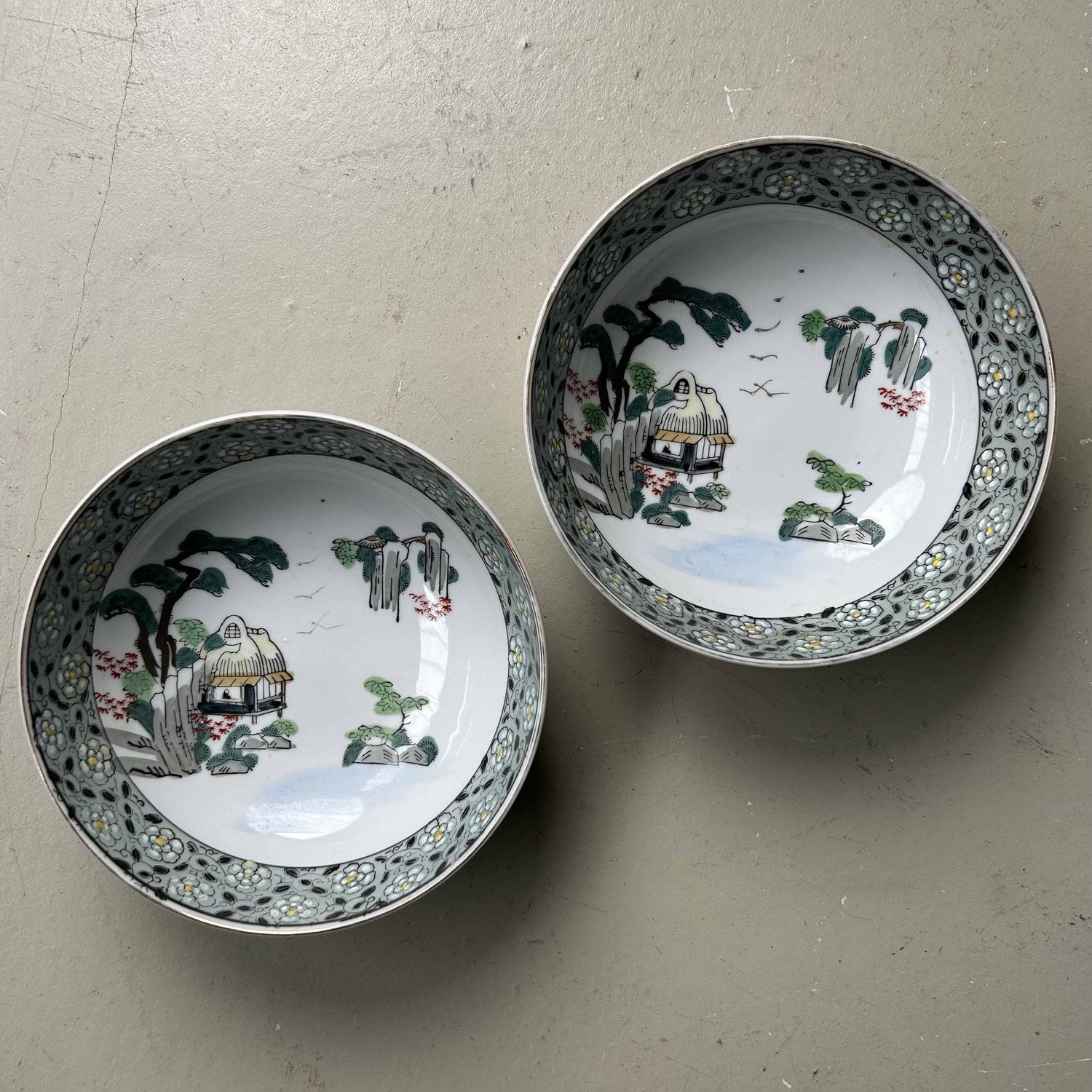 Set Porcelain Bowls, Taisho Period, Japan.