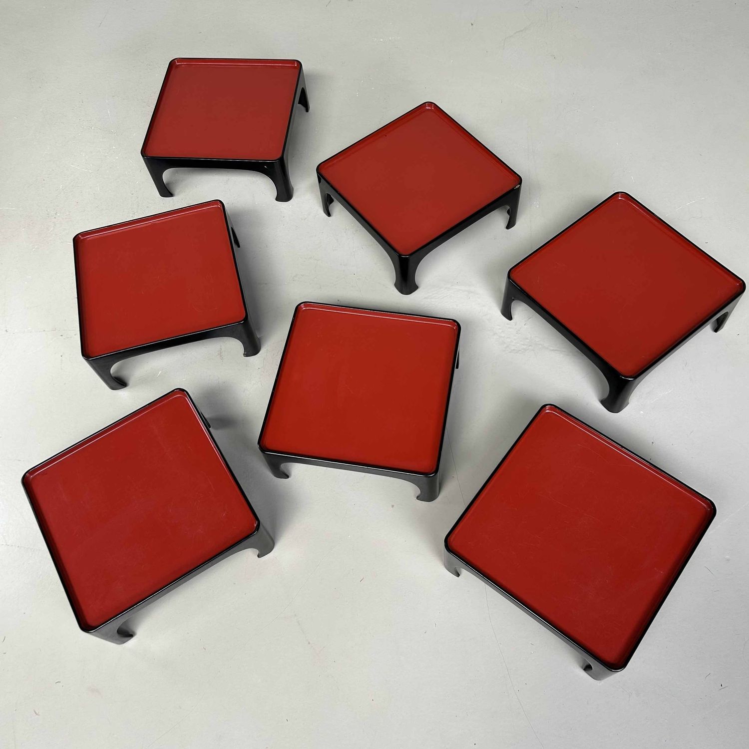 Urushi Lakwerk Theeceremonie, Serveertafels, Taishō-periode, Japan.