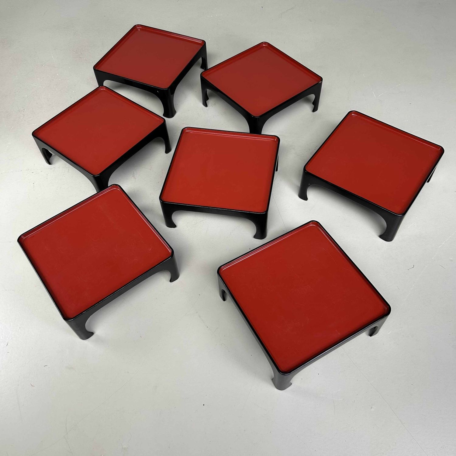 Urushi Lakwerk Theeceremonie, Serveertafels, Taishō-periode, Japan.