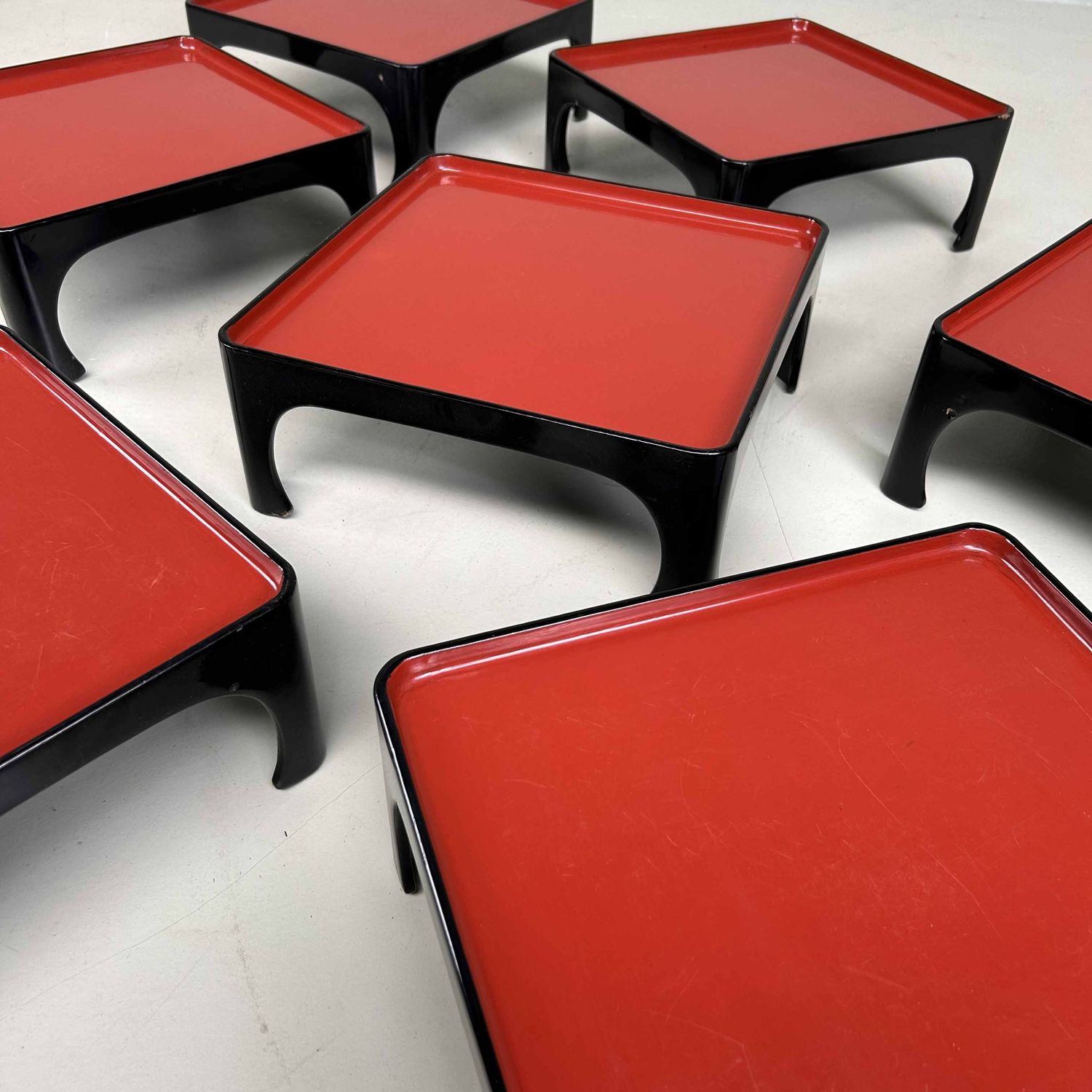 Urushi Lakwerk Theeceremonie, Serveertafels, Taishō-periode, Japan.