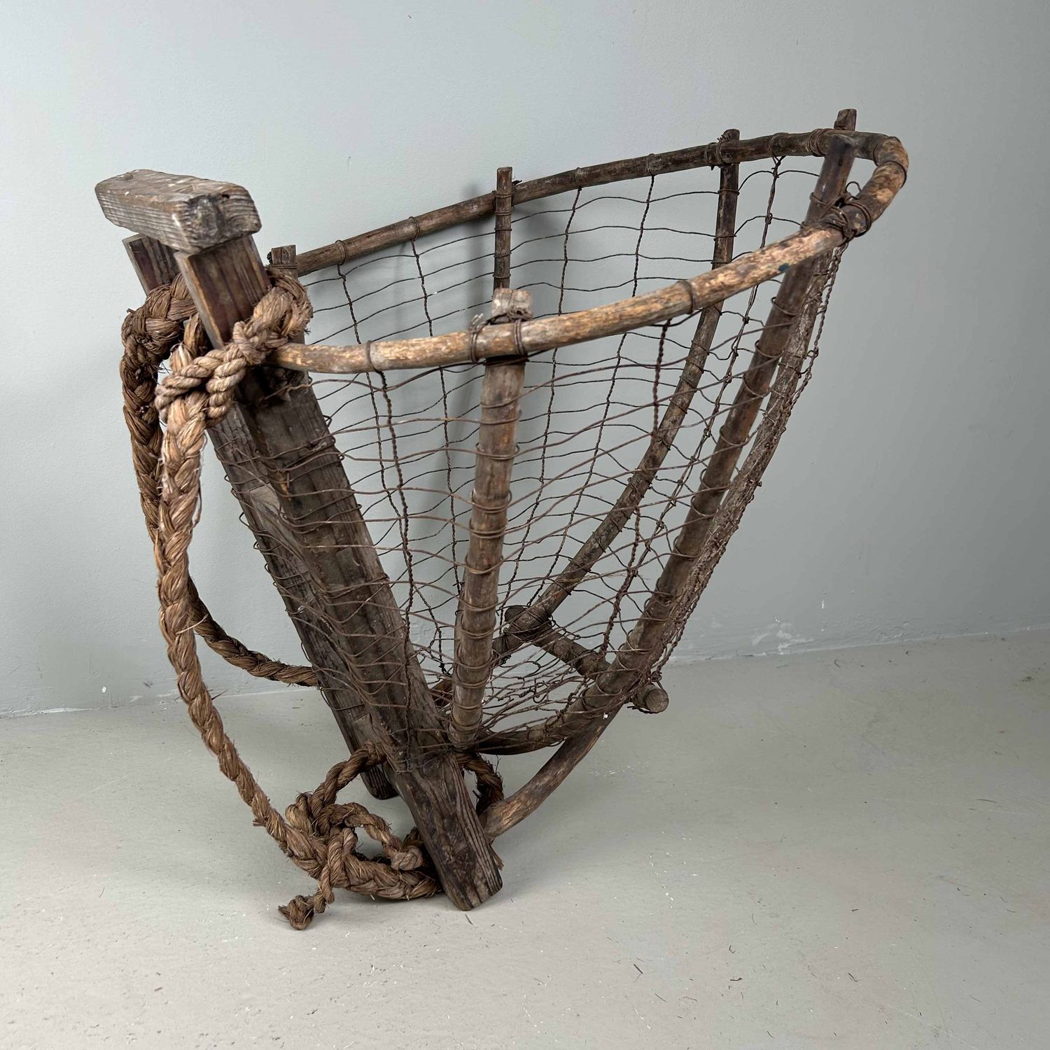 Antique Japanese Harvest Backpack Basket, Taishō period.