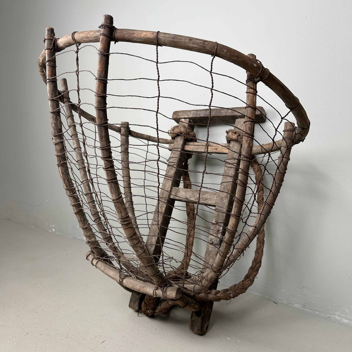 Antique Japanese Harvest Backpack Basket, Taishō period.