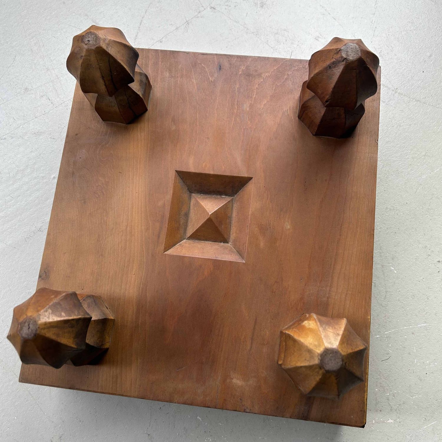 Keyaki Shogi (将棋) Game Board Wooden Display, 1920s, Japan.