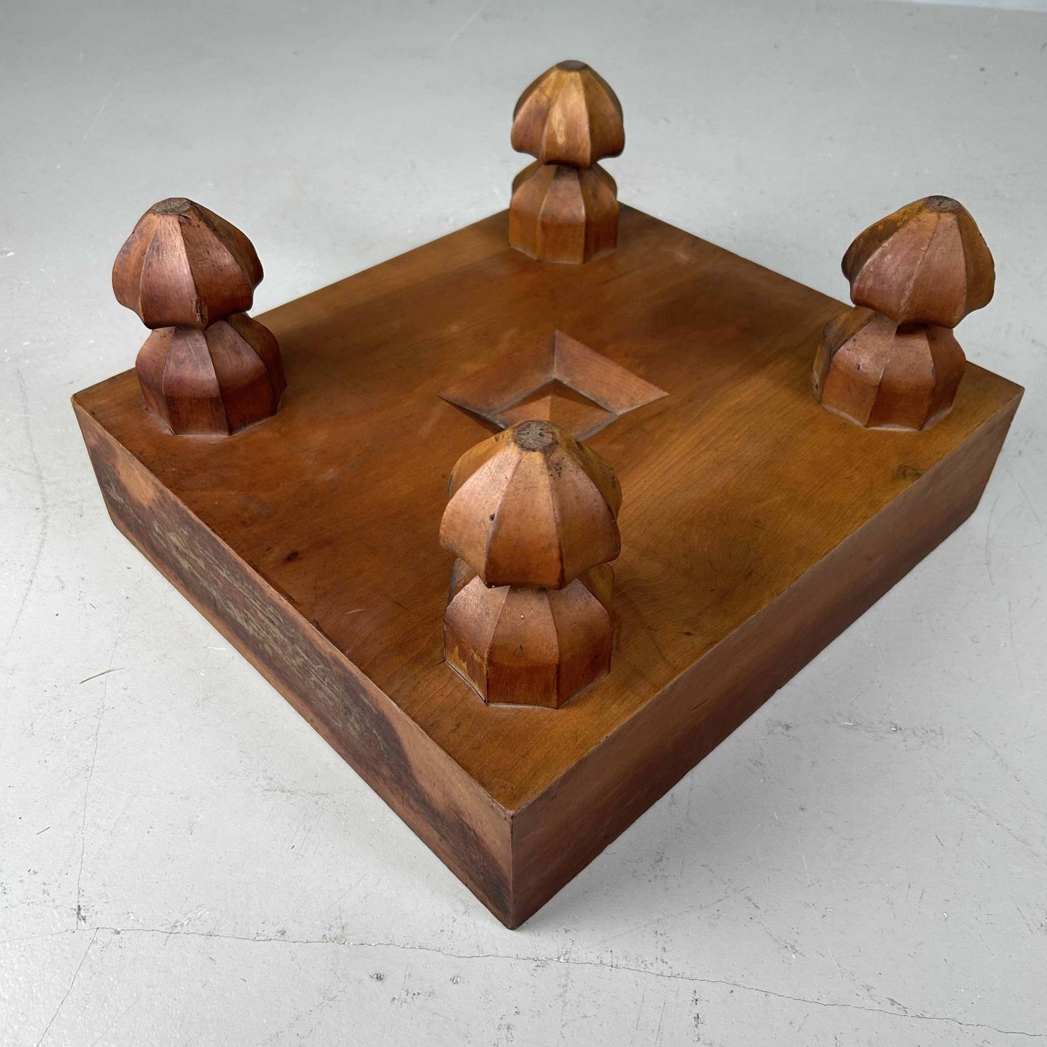 Keyaki Shogi (将棋) Game Board Wooden Display, 1920s, Japan.