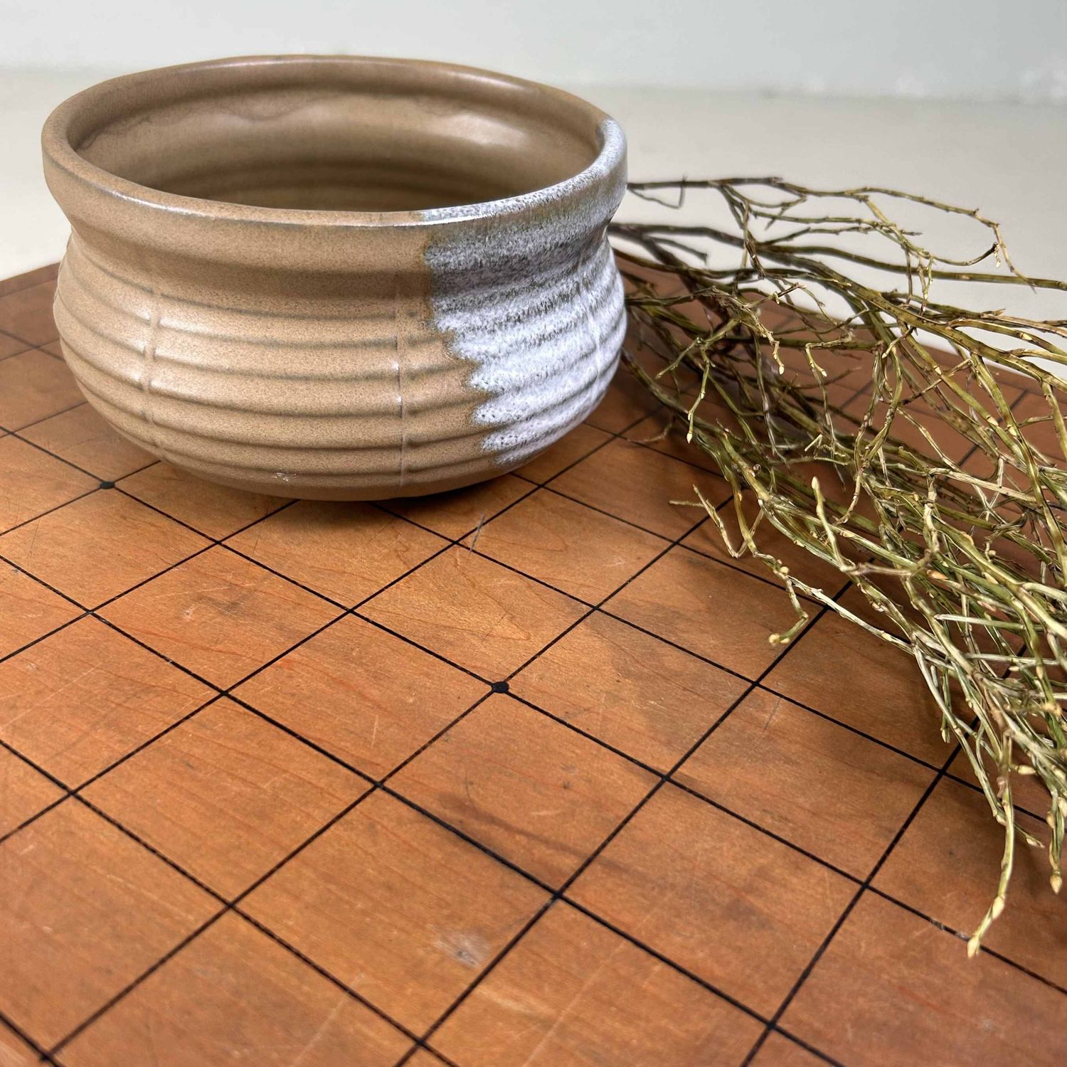 Keyaki Shogi (将棋) Game Board Wooden Display, 1920s, Japan.