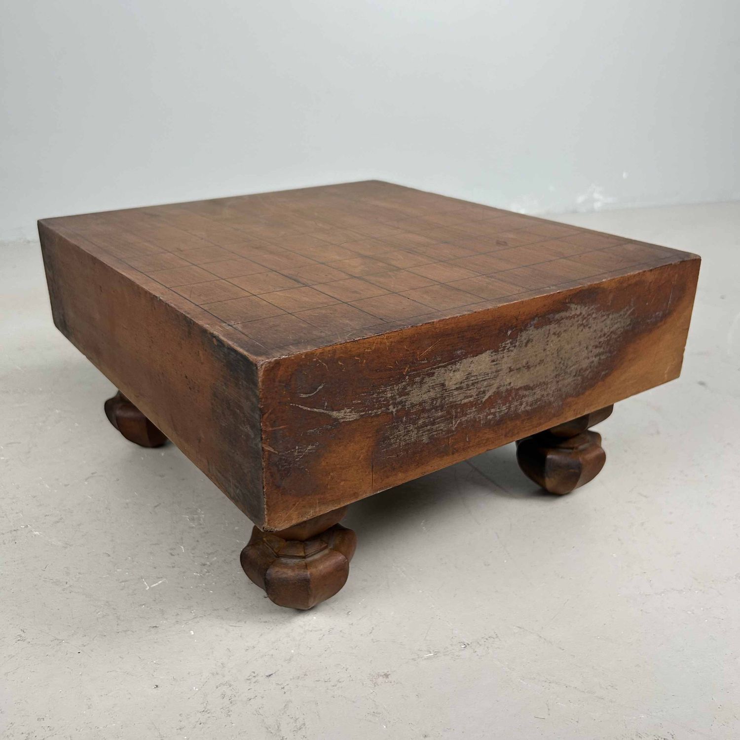 Keyaki Shogi (将棋) Game Board Wooden Display, 1920s, Japan.