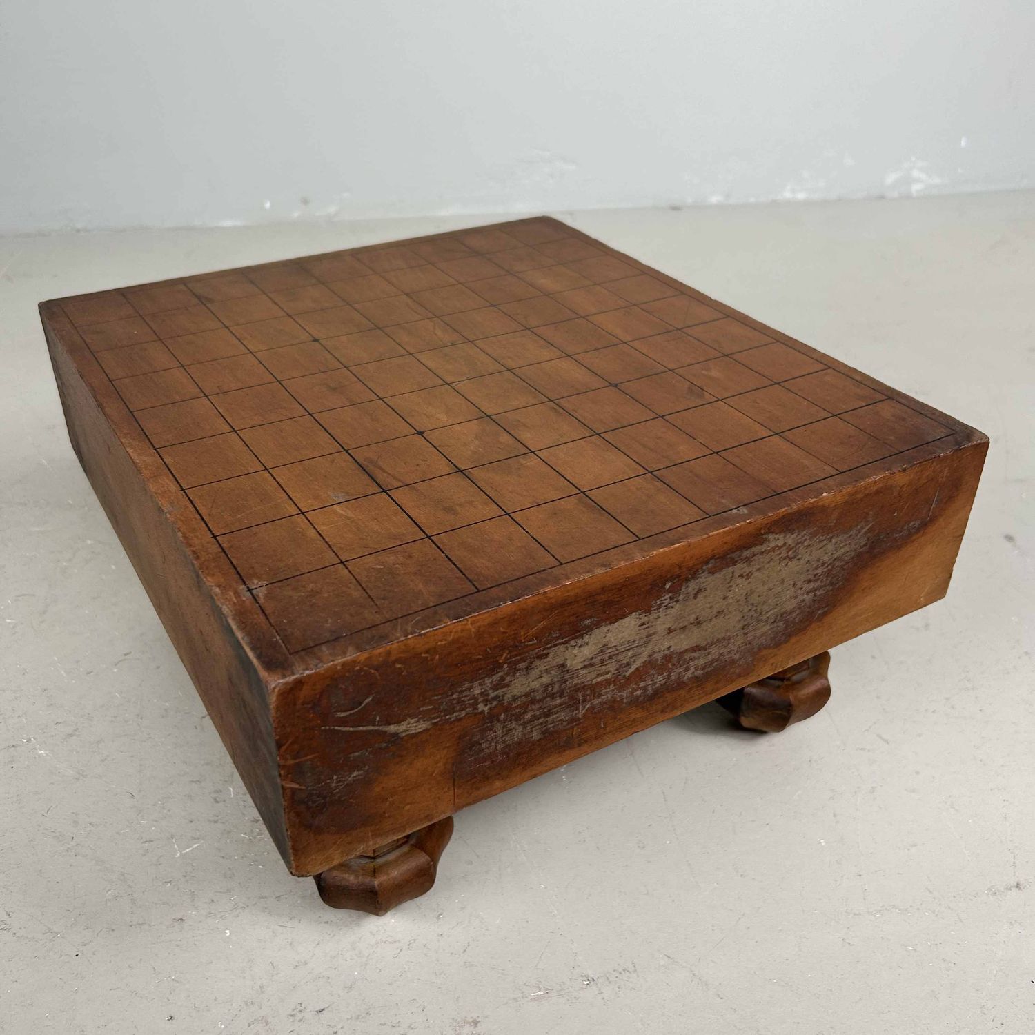 Keyaki Shogi (将棋) Game Board Wooden Display, 1920s, Japan.