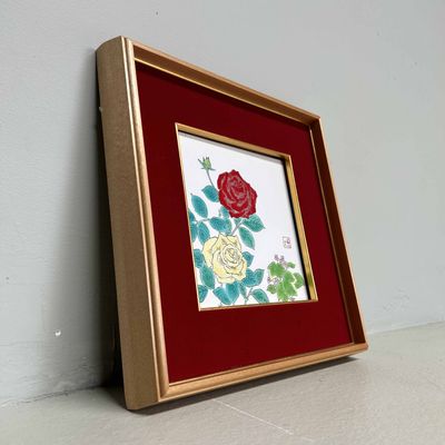 Arita Porcelain Wall Decoration 'Roses', Shōwa period, Japan.