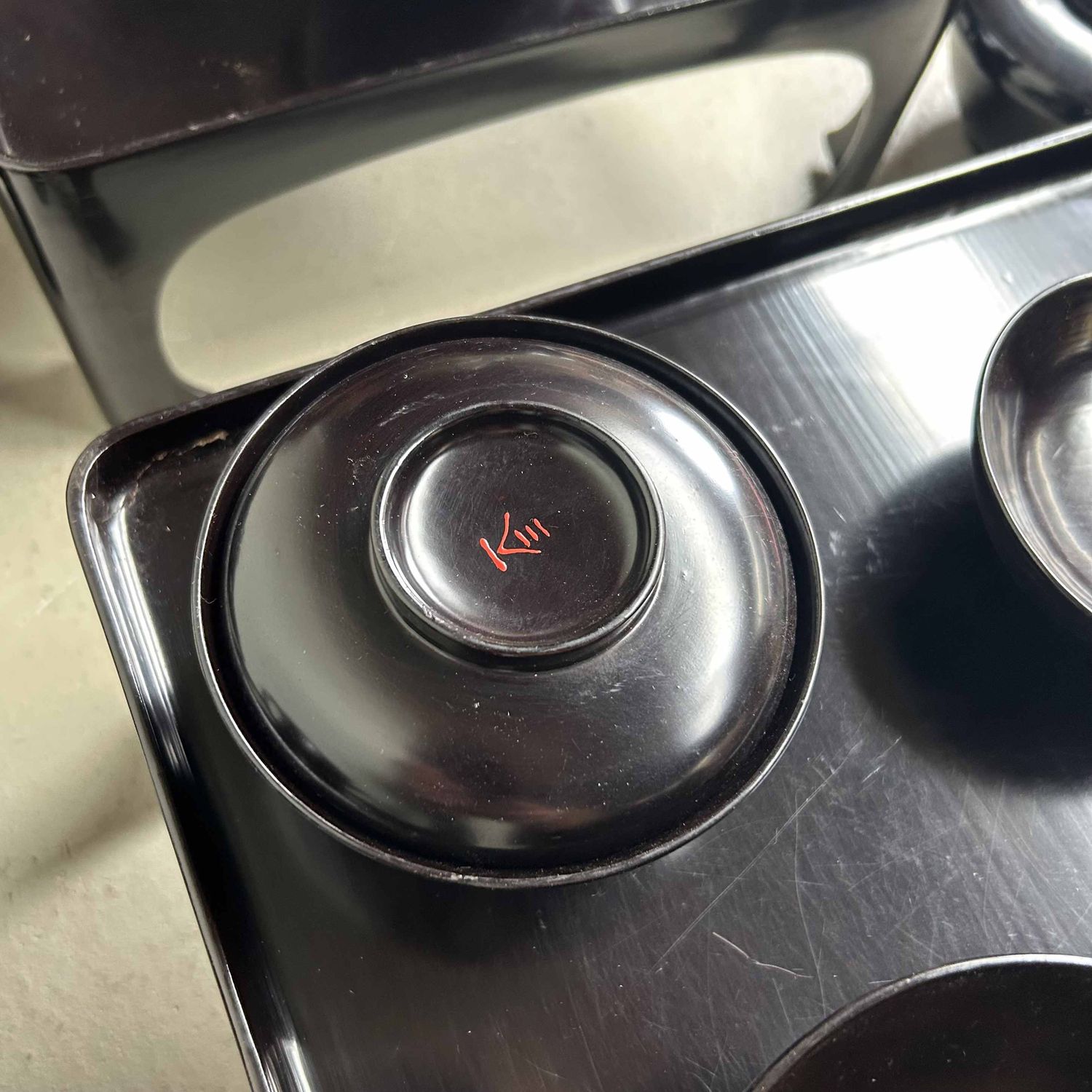 Antieke Ceremoniële Set Traditioneel Lakwerk, Meiji-periode, Japan.