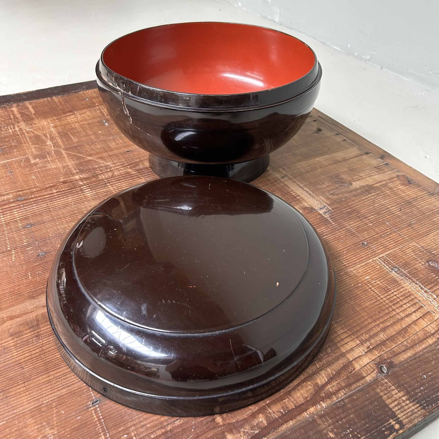 Grote Antieke Urushi Chaire 茶入れ Thee Bewaardoos, late Edo-periode, Japan.