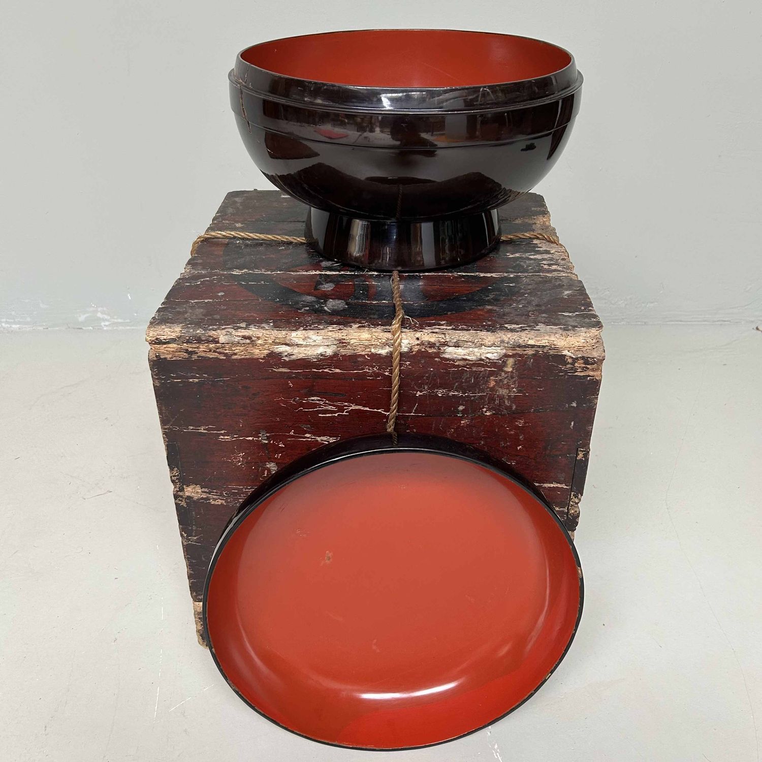 Grote Antieke Urushi Chaire 茶入れ Thee Bewaardoos, late Edo-periode, Japan.