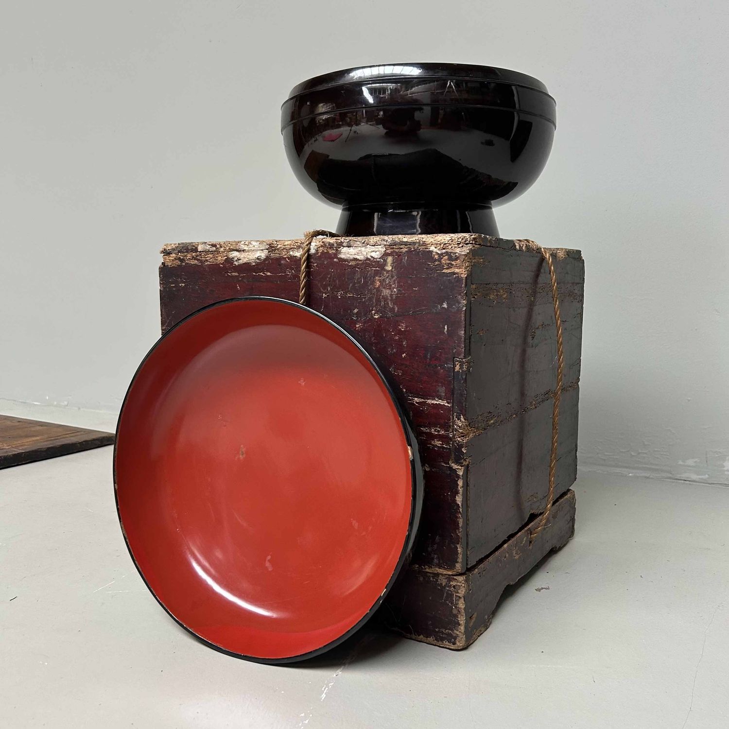 Grote Antieke Urushi Chaire 茶入れ Thee Bewaardoos, late Edo-periode, Japan.