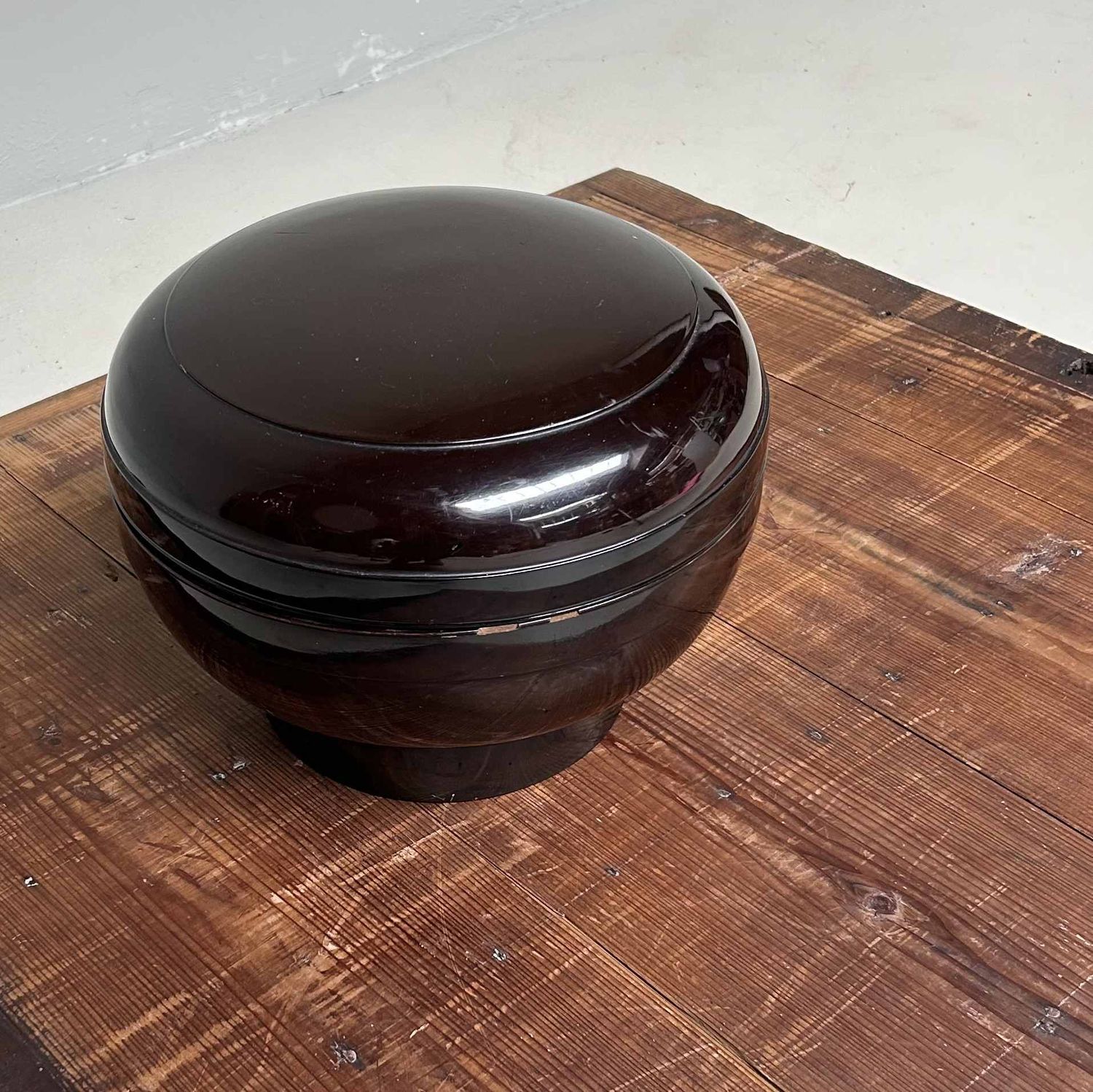 Grote Antieke Urushi Chaire 茶入れ Thee Bewaardoos, late Edo-periode, Japan.