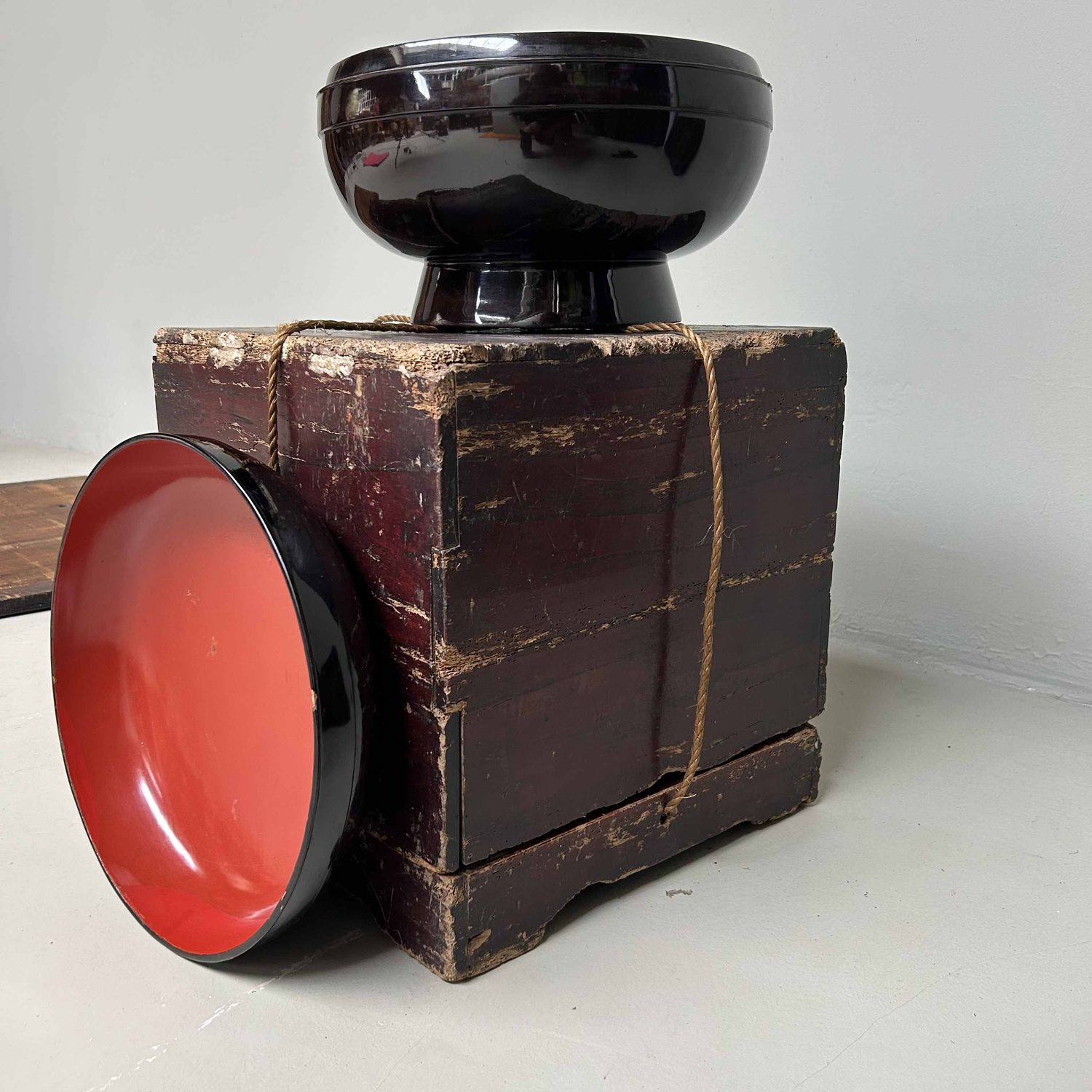 Grote Antieke Urushi Chaire 茶入れ Thee Bewaardoos, late Edo-periode, Japan.