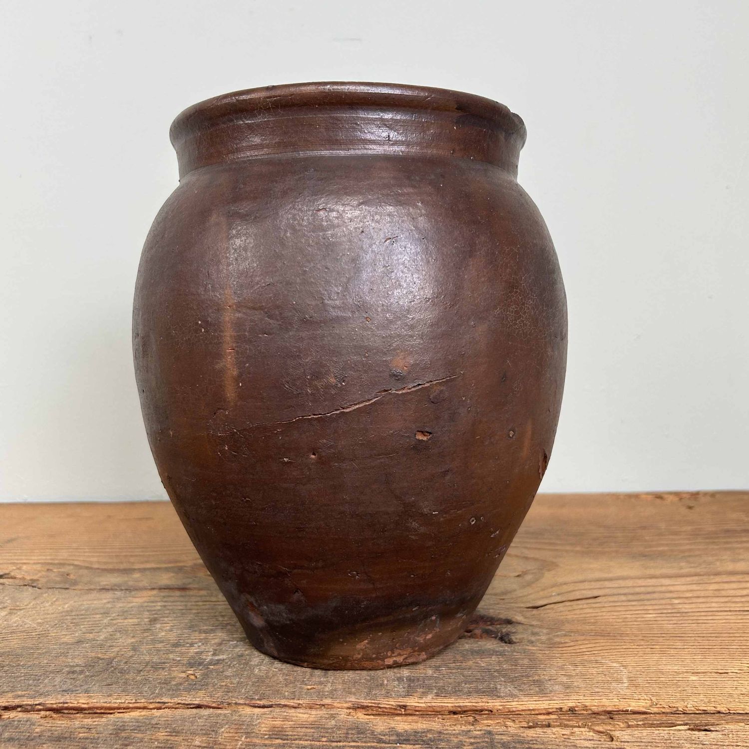 Antieke Japans Aardewerken Tsubo, Kruik Vaas, Meiji-periode, Japan.