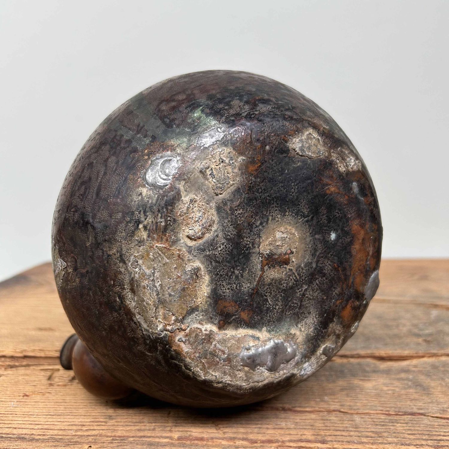 Antique Copper Teapot Tetsubin, Meiji Period, Japan.