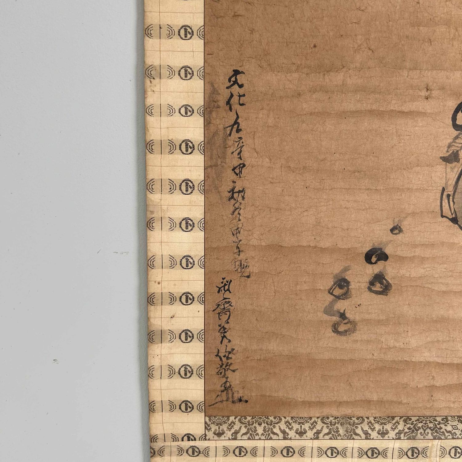 Antieke Japanse Kakemono Scroll 'Daikokuten', Meiji-periode.
