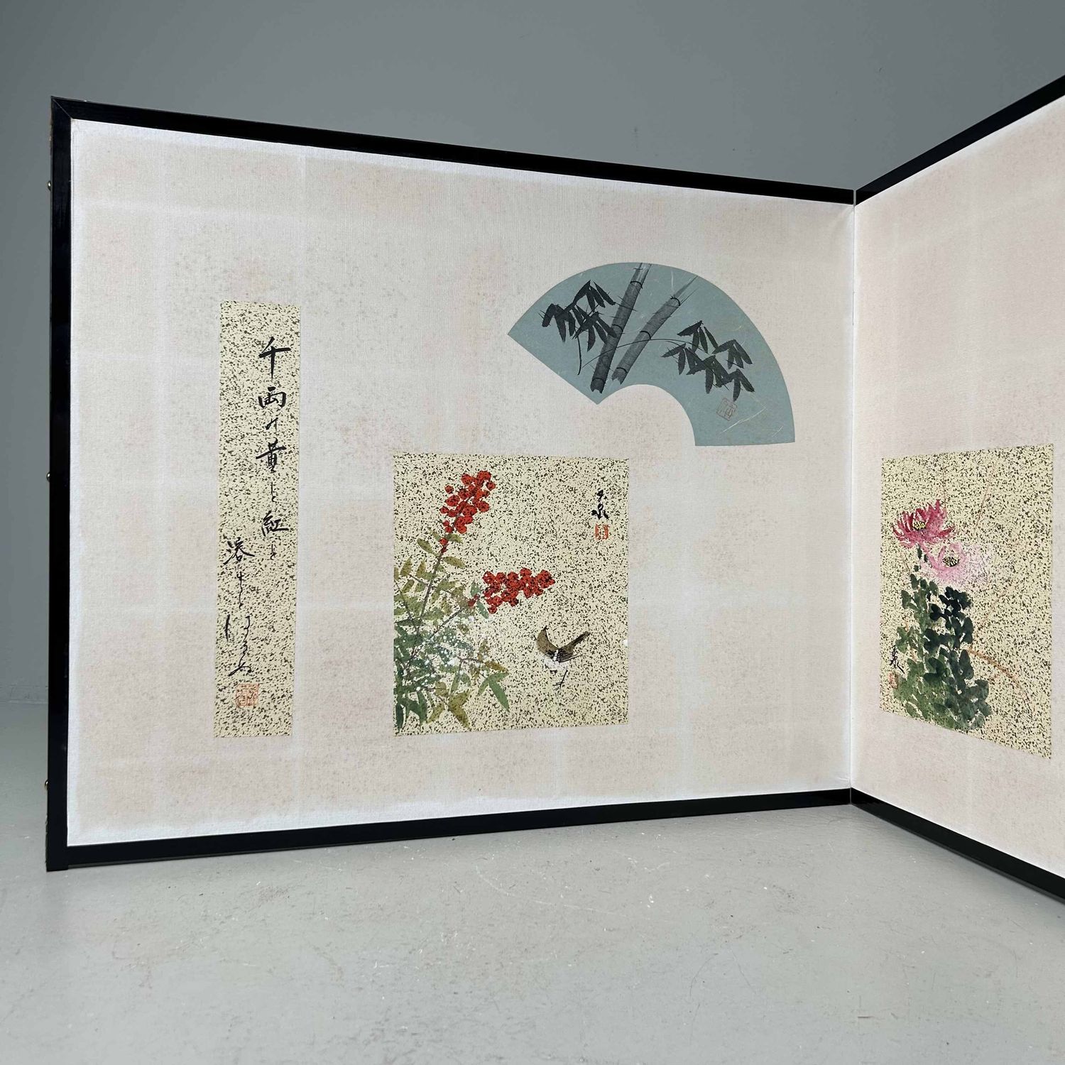 Byōbu 屏風, Decoratief Japans Kamerscherm, Shōwa-periode.