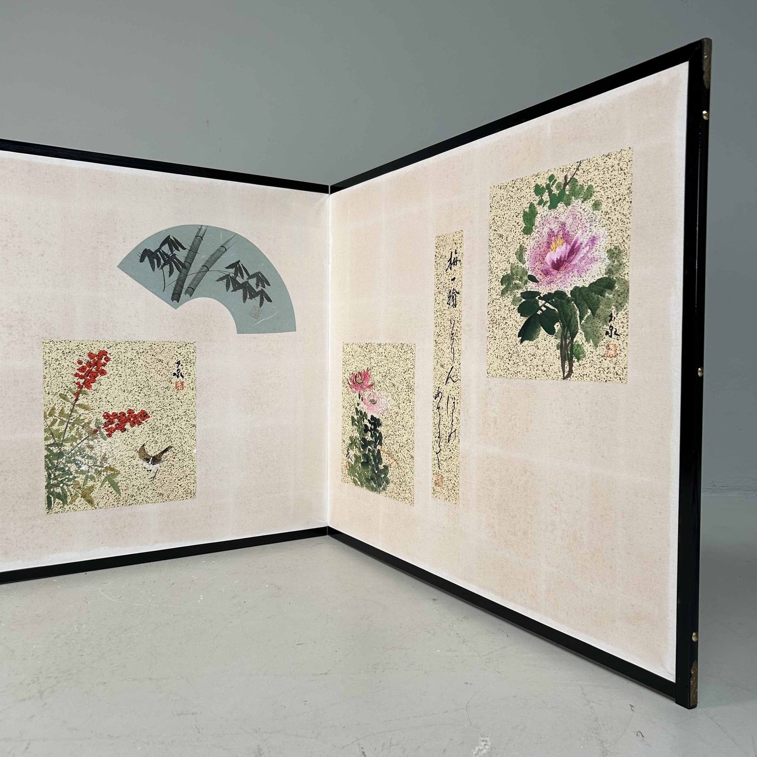 Byōbu 屏風, Decoratief Japans Kamerscherm, Shōwa-periode.