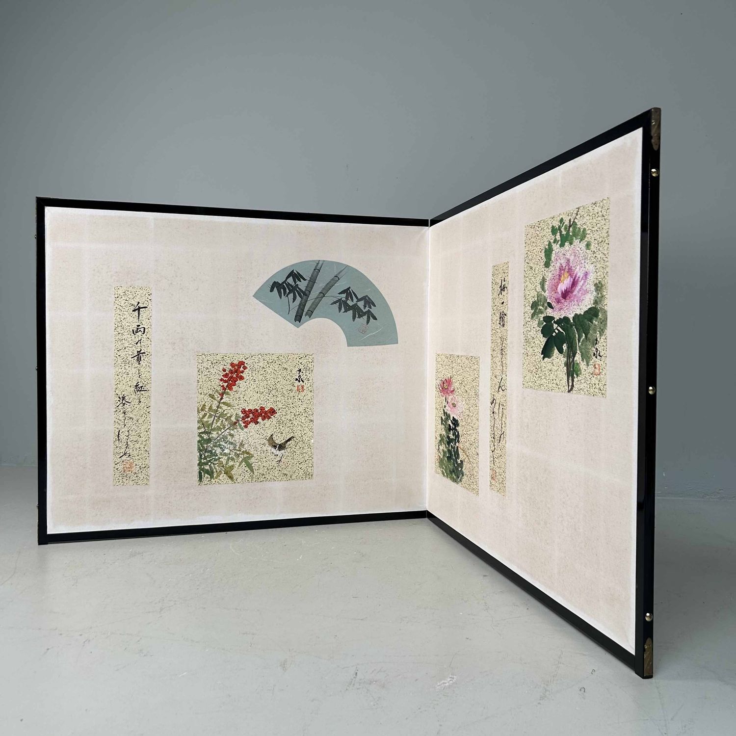 Byōbu 屏風, Decoratief Japans Kamerscherm, Shōwa-periode.