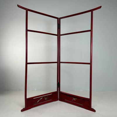 Antique Japanese Lacquered 'Crane' Kimono Hanger Stand (Ikō), Meiji Period.