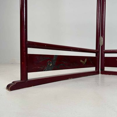 Antieke Japanse Lacquer 'Kraanvogel' Kimono Hanger Stand (Ikō), Meiji.