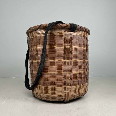 Traditionele Japanse Okimono Kago (置物籠) Bamboe Mand, Shōwa.