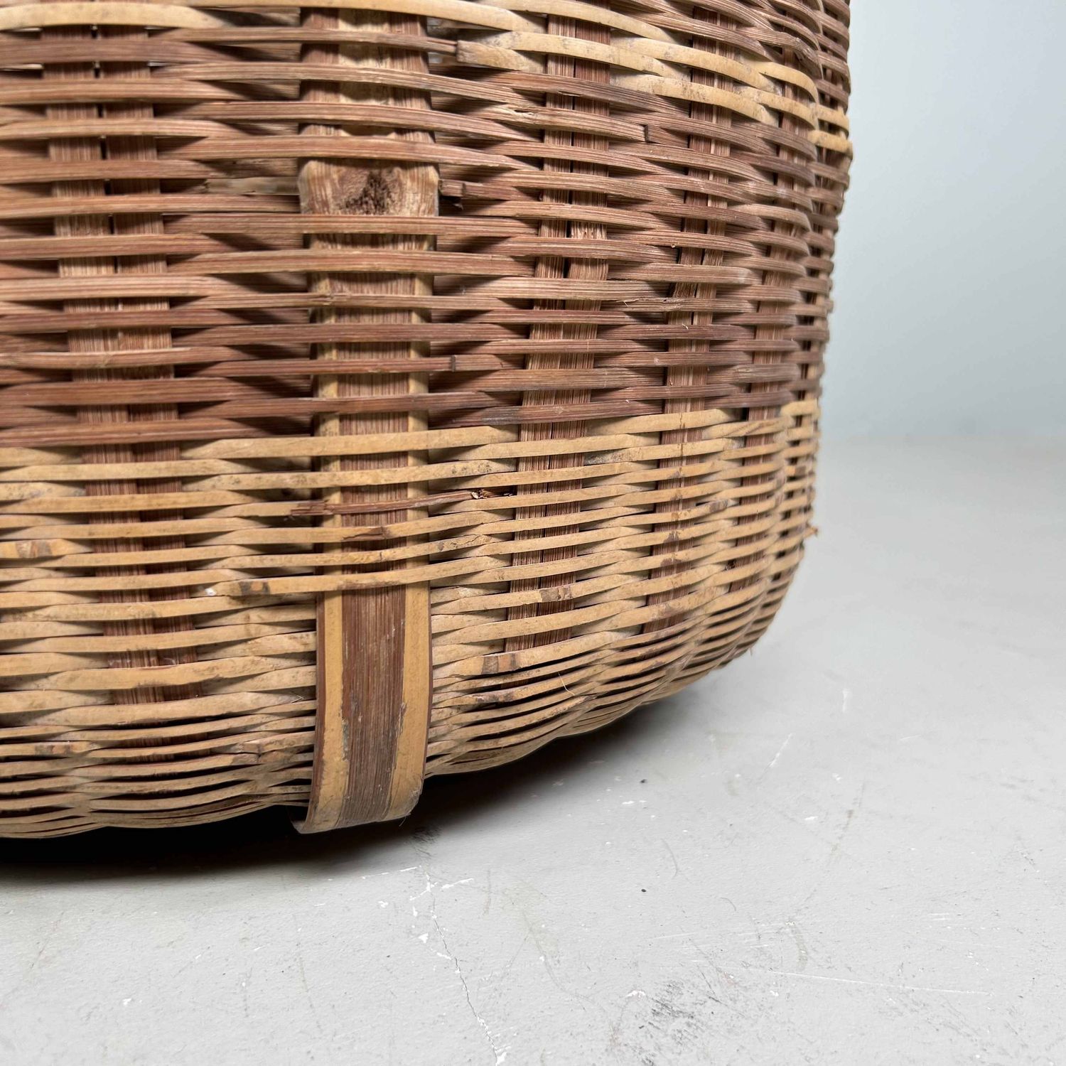 Traditionele Japanse Okimono Kago (置物籠) Bamboe Mand, Shōwa.