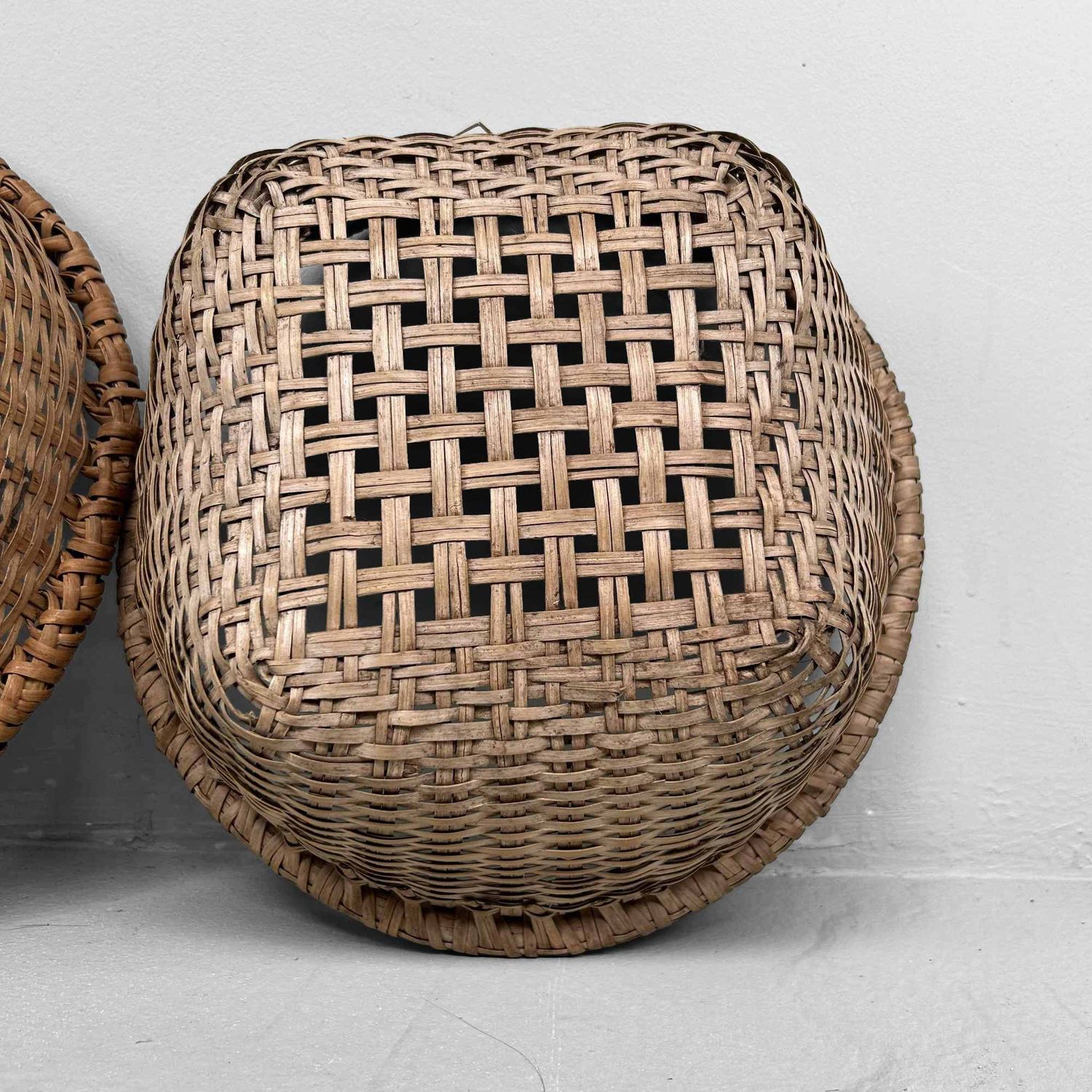 Set of Hand-Woven Wicker Baskets, Taisho Period, Japan.