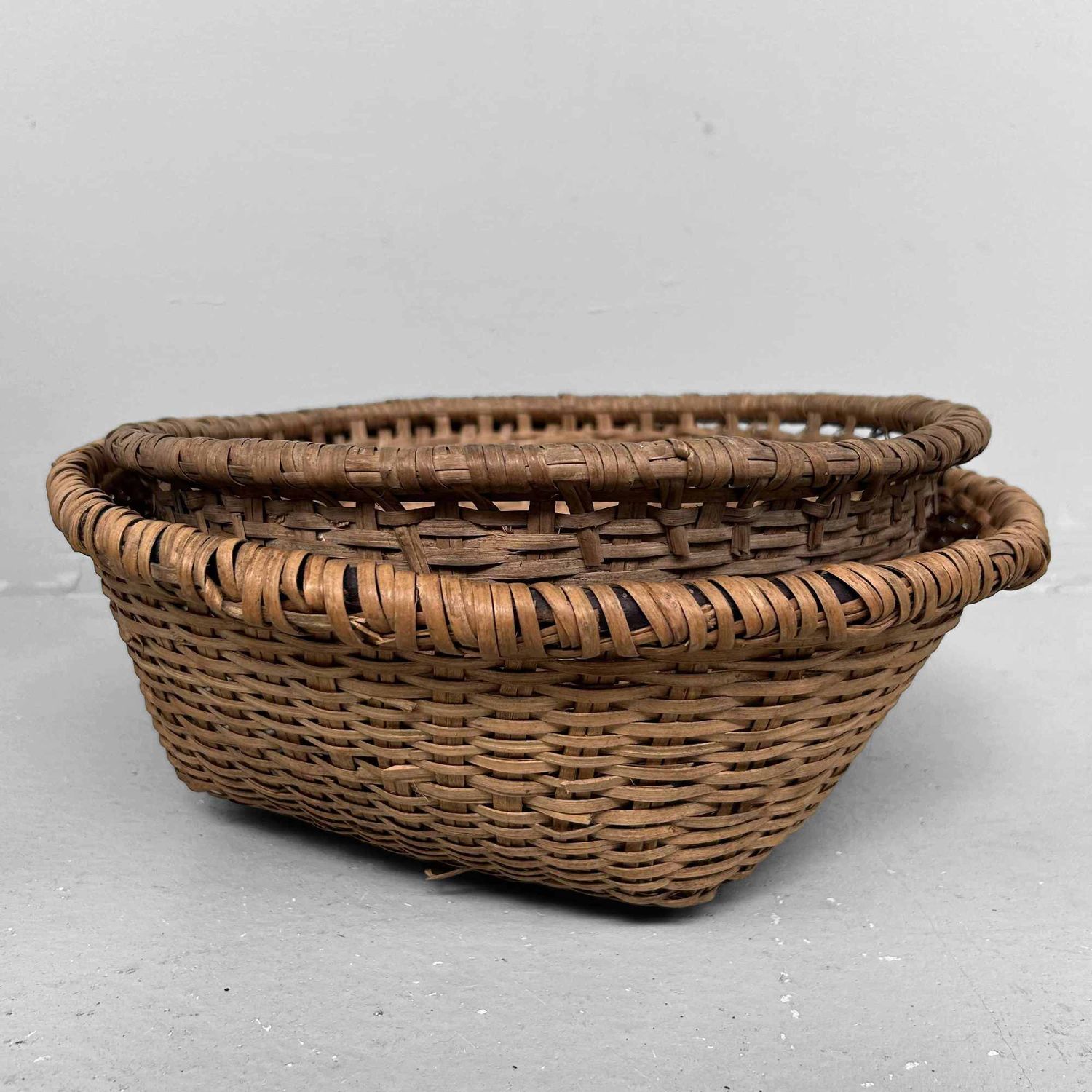 Set of Hand-Woven Wicker Baskets, Taisho Period, Japan.