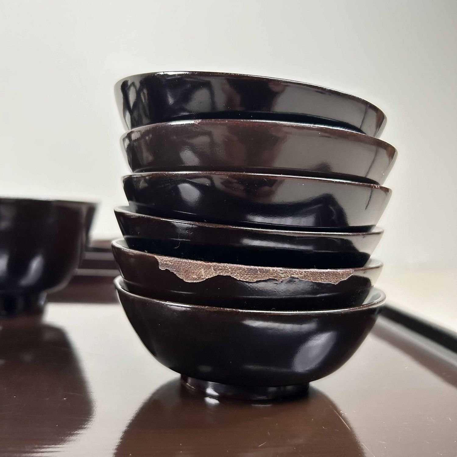 Antieke Ceremoniële Set Traditioneel Lakwerk, Meiji-periode, Japan.
