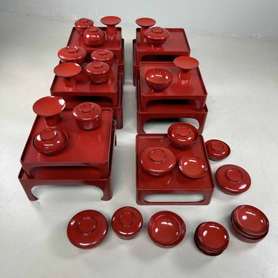 Antique Ceremonial Set of Urushi Lacquerware, Taishō Period, Japan.