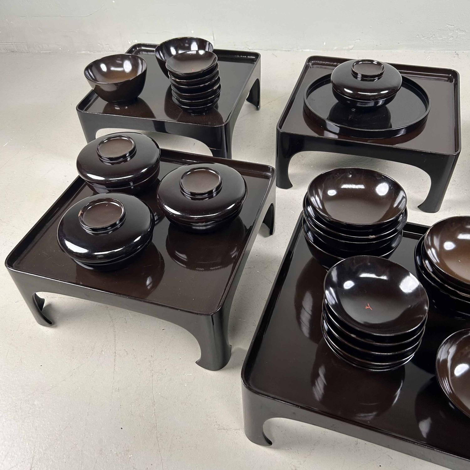 Antieke Ceremoniële Set Traditioneel Lakwerk, 1928, Japan.