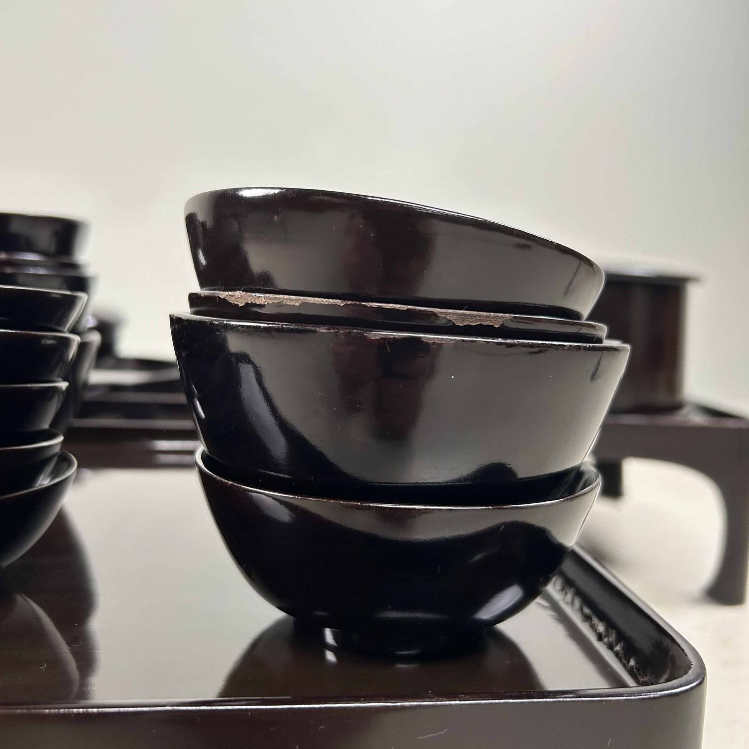 Antieke Ceremoniële Set Traditioneel Lakwerk, 1928, Japan.