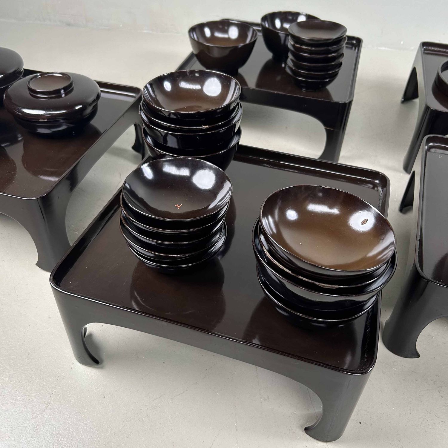 Antieke Ceremoniële Set Traditioneel Lakwerk, 1928, Japan.