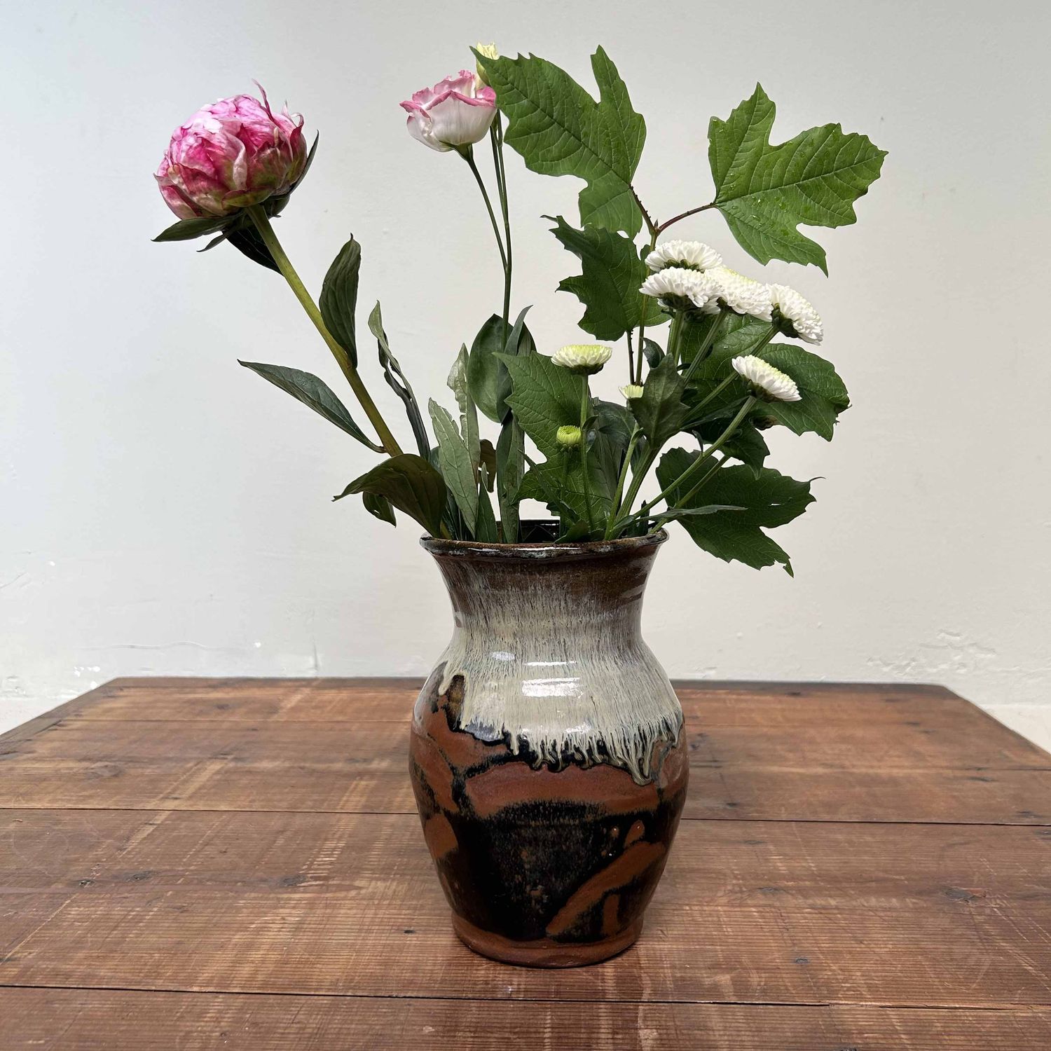 Ikebana Bloemenvaas, Mashiko Yaki, jaren '70, Japan.