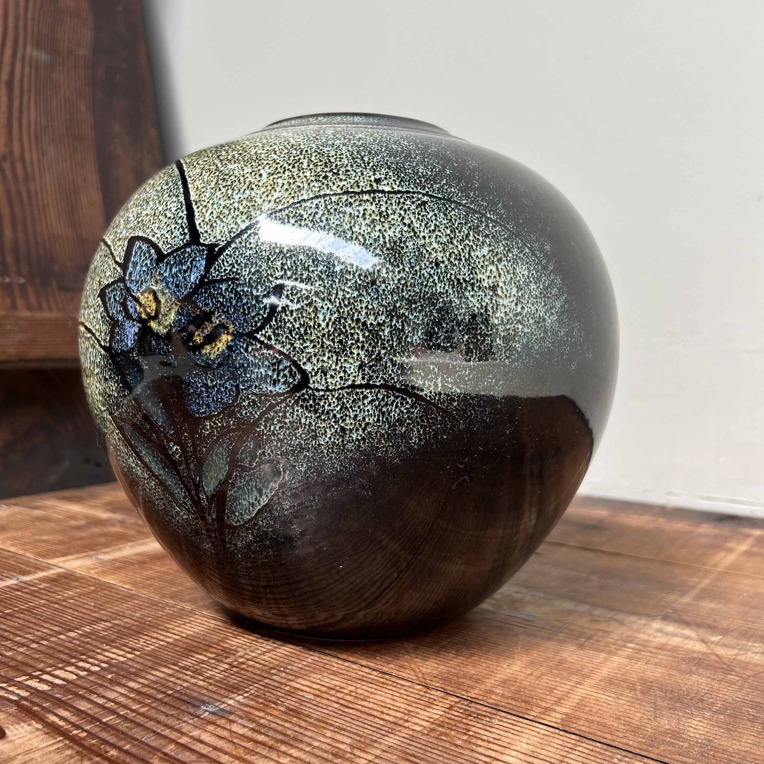 Mid Century Shigaraki Ikebana Bloemenvaas door Kaoru Ohara, Japan.