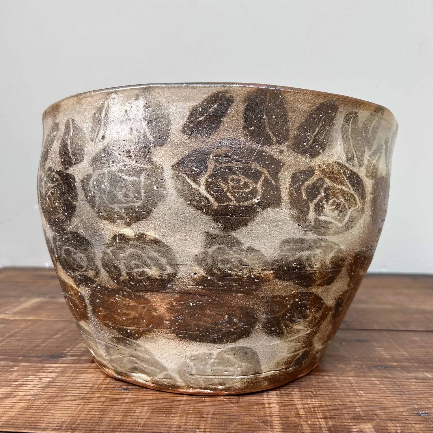 Organic Earthenware Ikebana Plant Stand, Shôwa period.