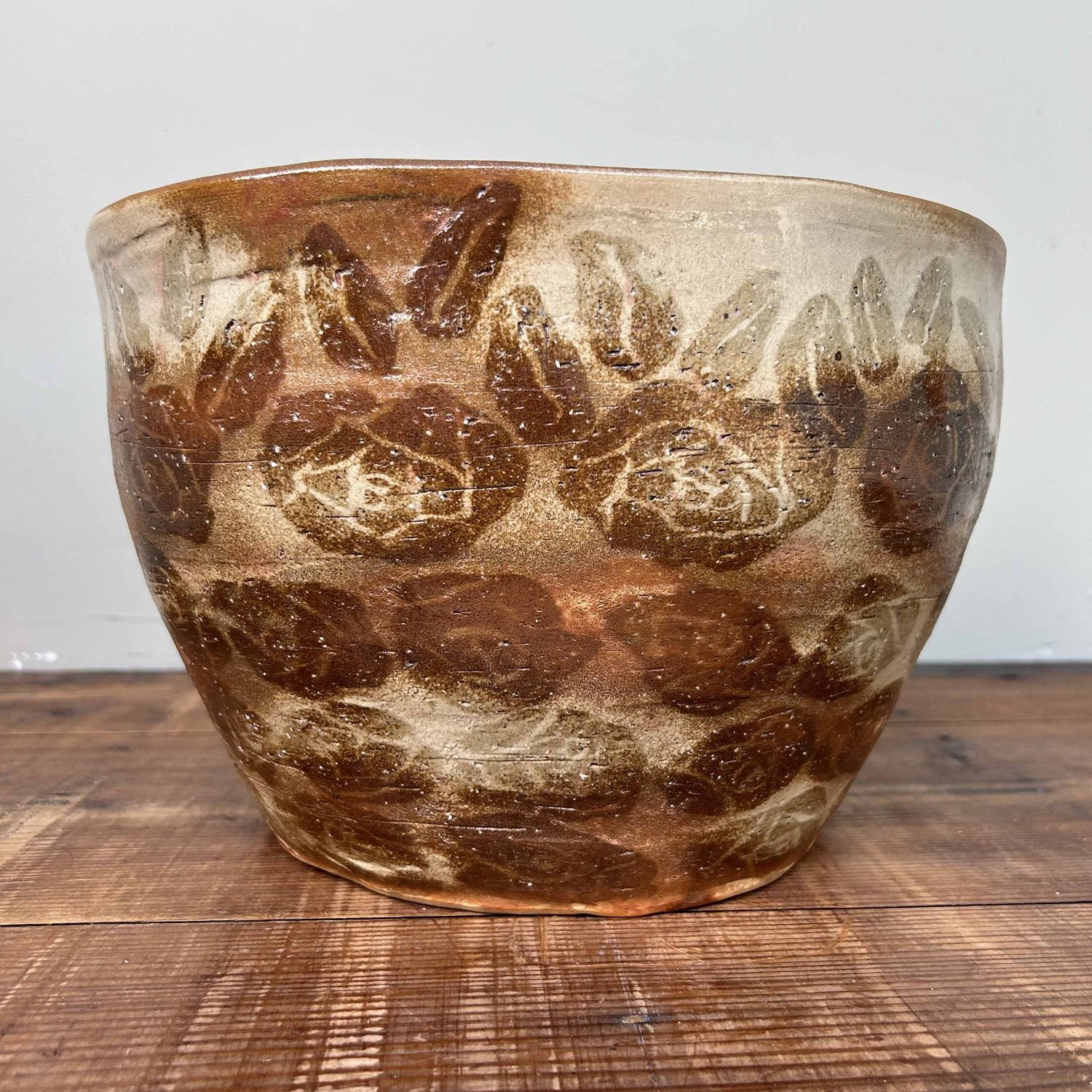 Organic Earthenware Ikebana Plant Stand, Shôwa period.