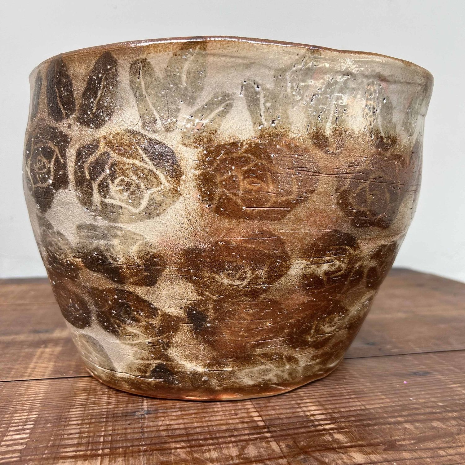 Organic Earthenware Ikebana Plant Stand, Shôwa period.