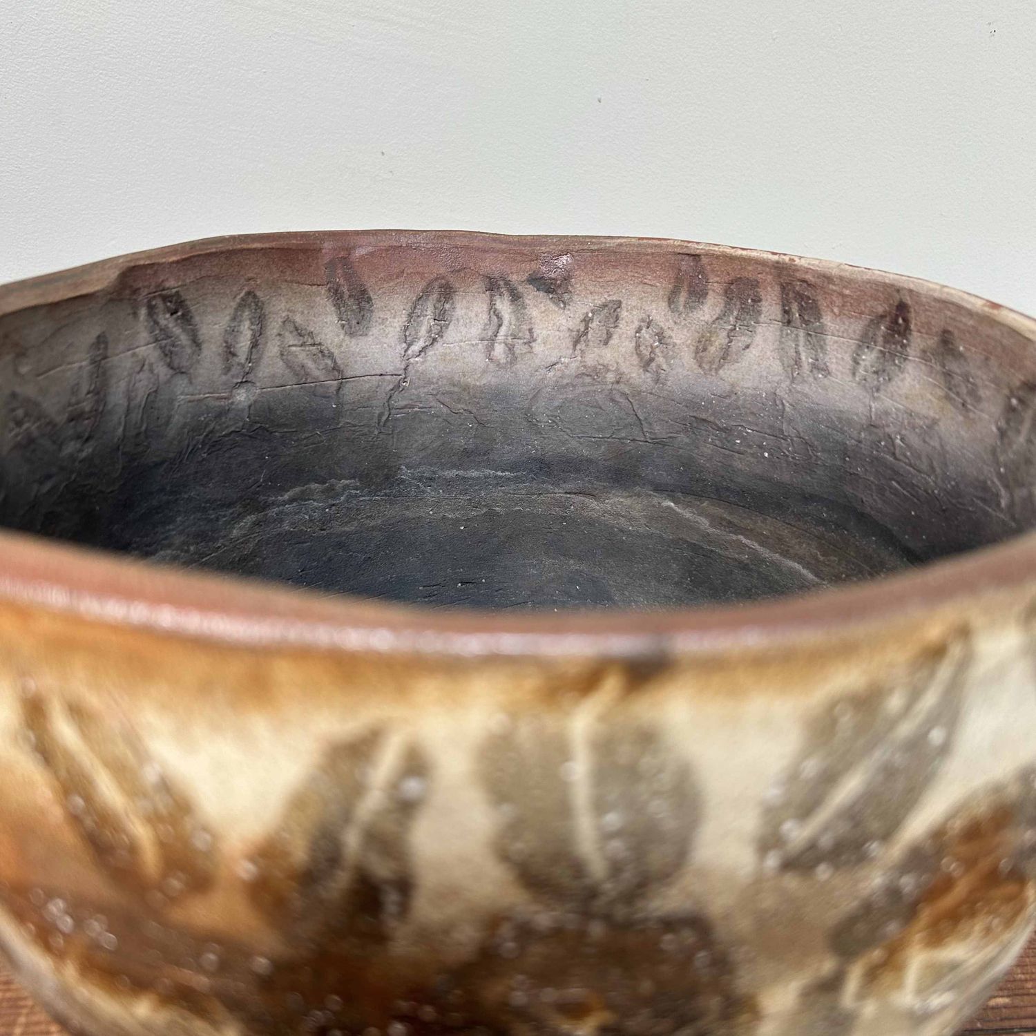 Organic Earthenware Ikebana Plant Stand, Shôwa period.