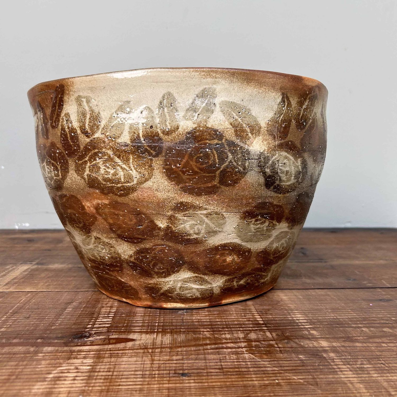 Organic Earthenware Ikebana Plant Stand, Shôwa period.