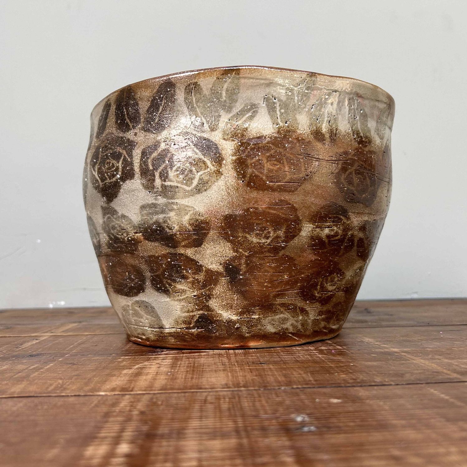 Organic Earthenware Ikebana Plant Stand, Shôwa period.