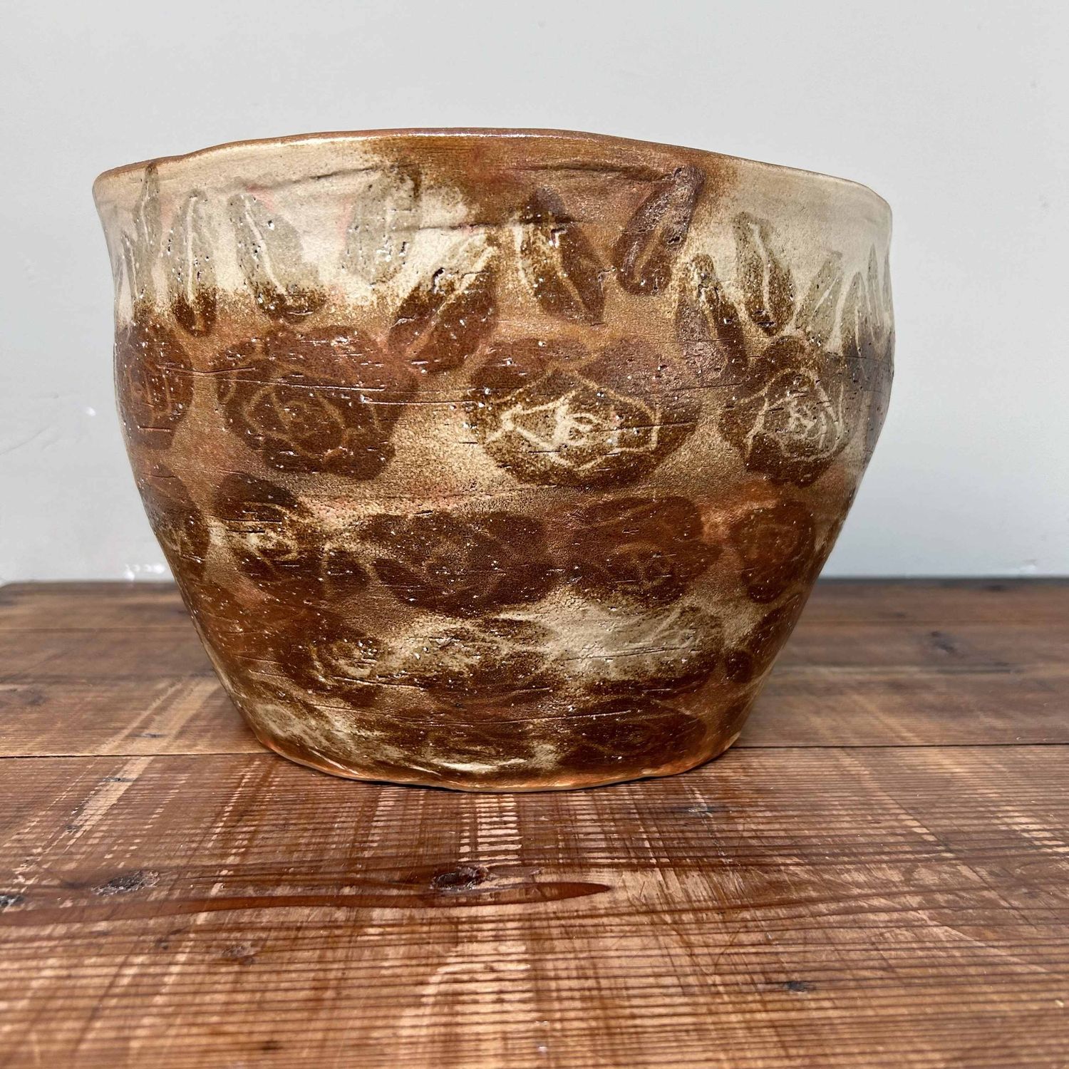 Organic Earthenware Ikebana Plant Stand, Shôwa period.